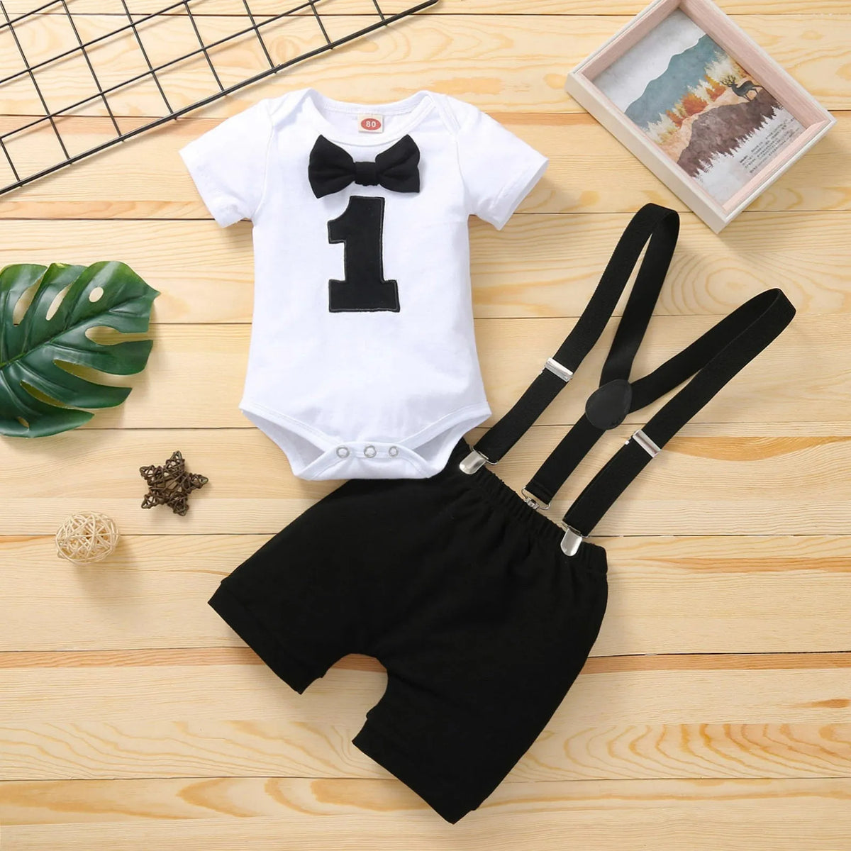 Men's white striped cotton short sleeve blouse and trousers set with removable hood