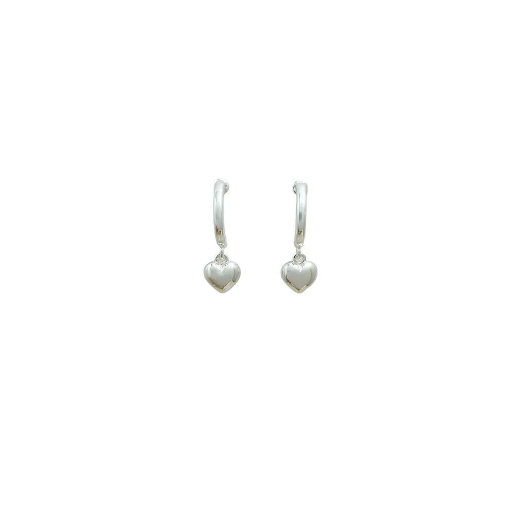 Copper heart-shaped earrings in gold and silver electroplate, available as ear clips or studs for women
