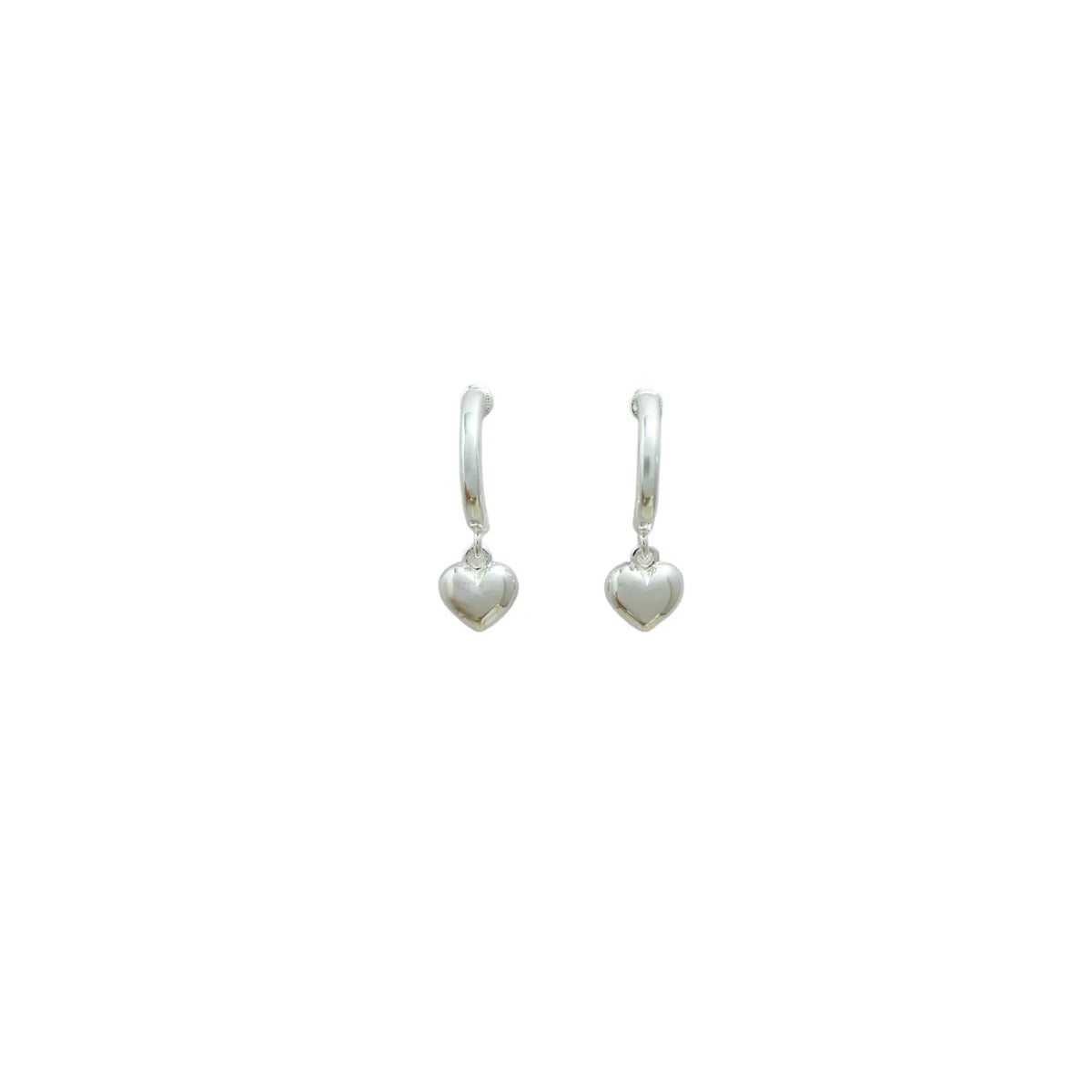 Copper heart-shaped earrings in gold and silver electroplate, available as ear clips or studs for women