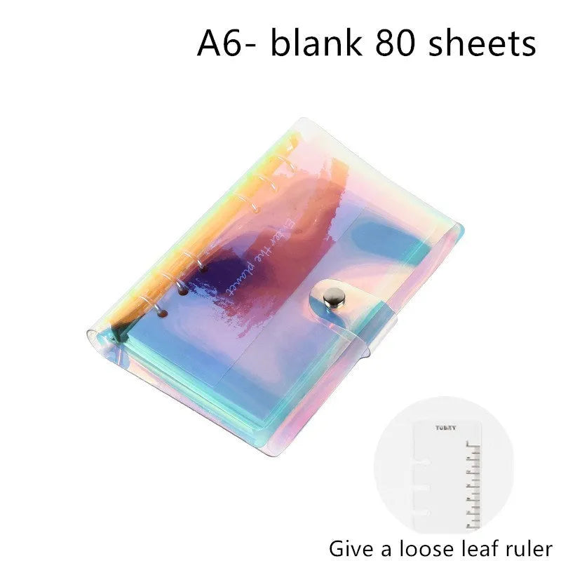 A5 and A6 size loose leaf hand account notebooks open on a desk.