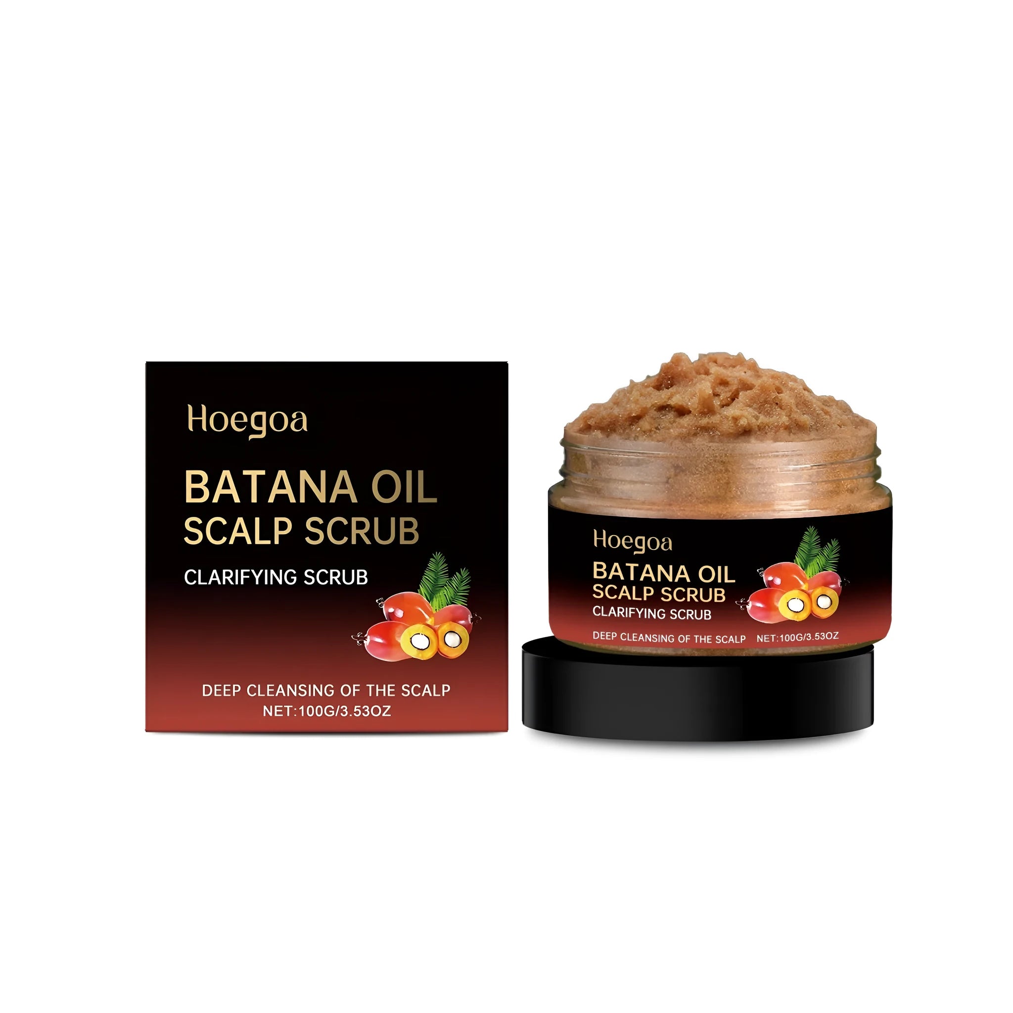 100g pot of Nourishing Scalp Scrub with sea salt and macadamia oil for hair and scalp treatment.