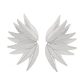 Gold and white leaves patch alloy earrings with leaf design texture