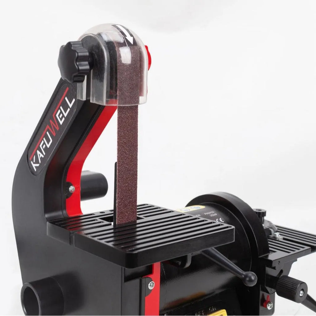 Small electric disc belt sander for household use with power cord