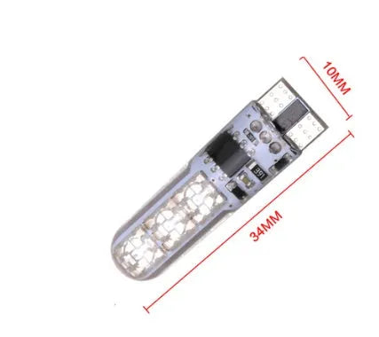 T10 5050-6SMD RGB LED bulb 10x34mm silicone housing with remote control for car licence plate light