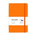 A5 point grid bullet journal with fabric hard cover in five colours including red, blue, orange, denim blue, and gray