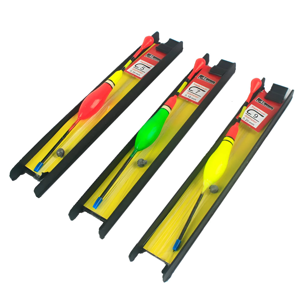 11mm 8.5g vertical fishing float with wire group and double hook, plastic body, 3-pack