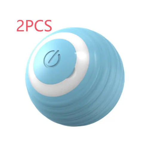 Automatic moving bouncing rolling ball smart cat toy in blue colour with silicone construction