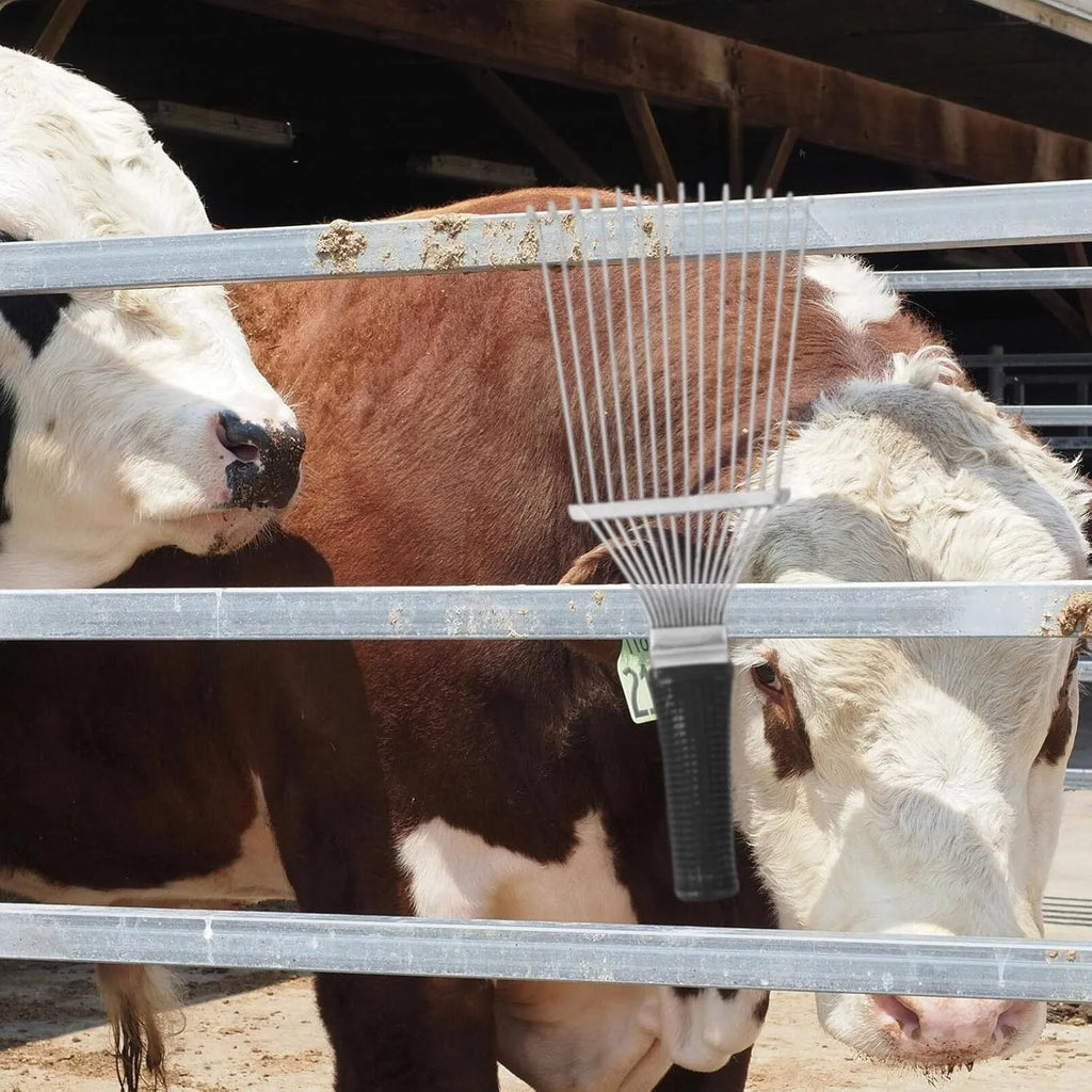 Stainless steel dematting brush rake for pet and livestock grooming