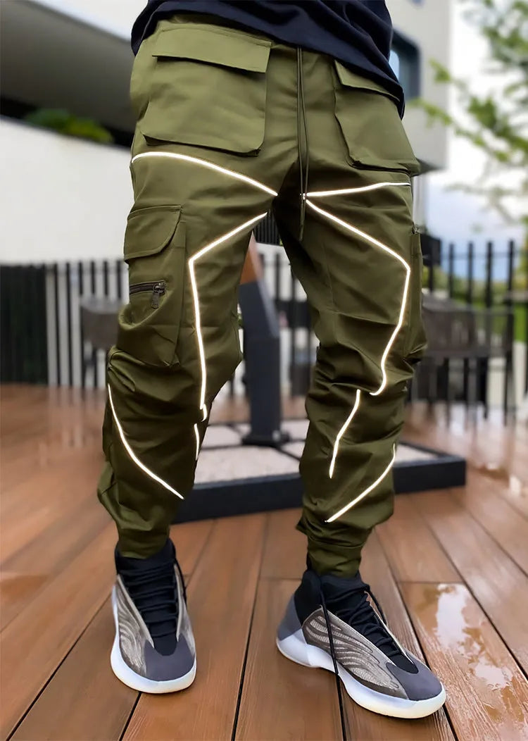 Men's loose fit work trousers in black showing straight leg design with cotton blend liner