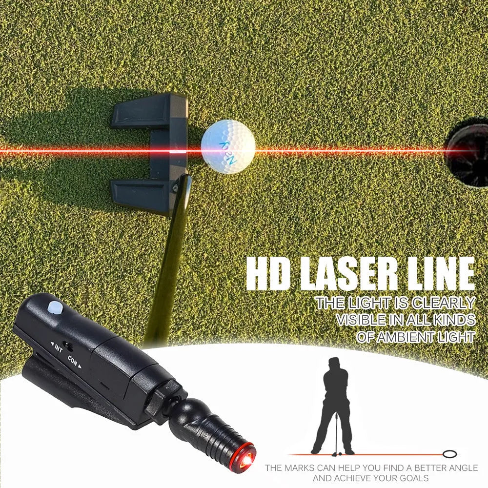 Black golf push rod laser aiming instrument for putting practice alignment