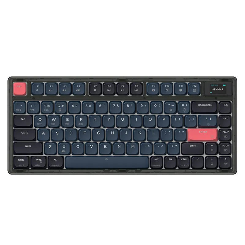 Ajazz AK832PRO mechanical keyboard in green or tea colour with compact 81-key layout and colour screen