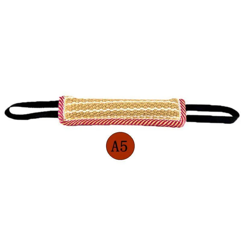 30cm coarse hemp dog biting stick in yellow colour for training and teething