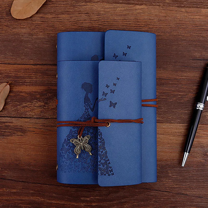 Kraft paper loose leaf diary A8 size 8x12.5cm with 100gsm pages in various cover colours