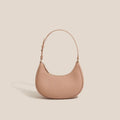 Woolen hard shell one shoulder underarm bag in YDD111 Pink with cowhide lining and zipper compartment