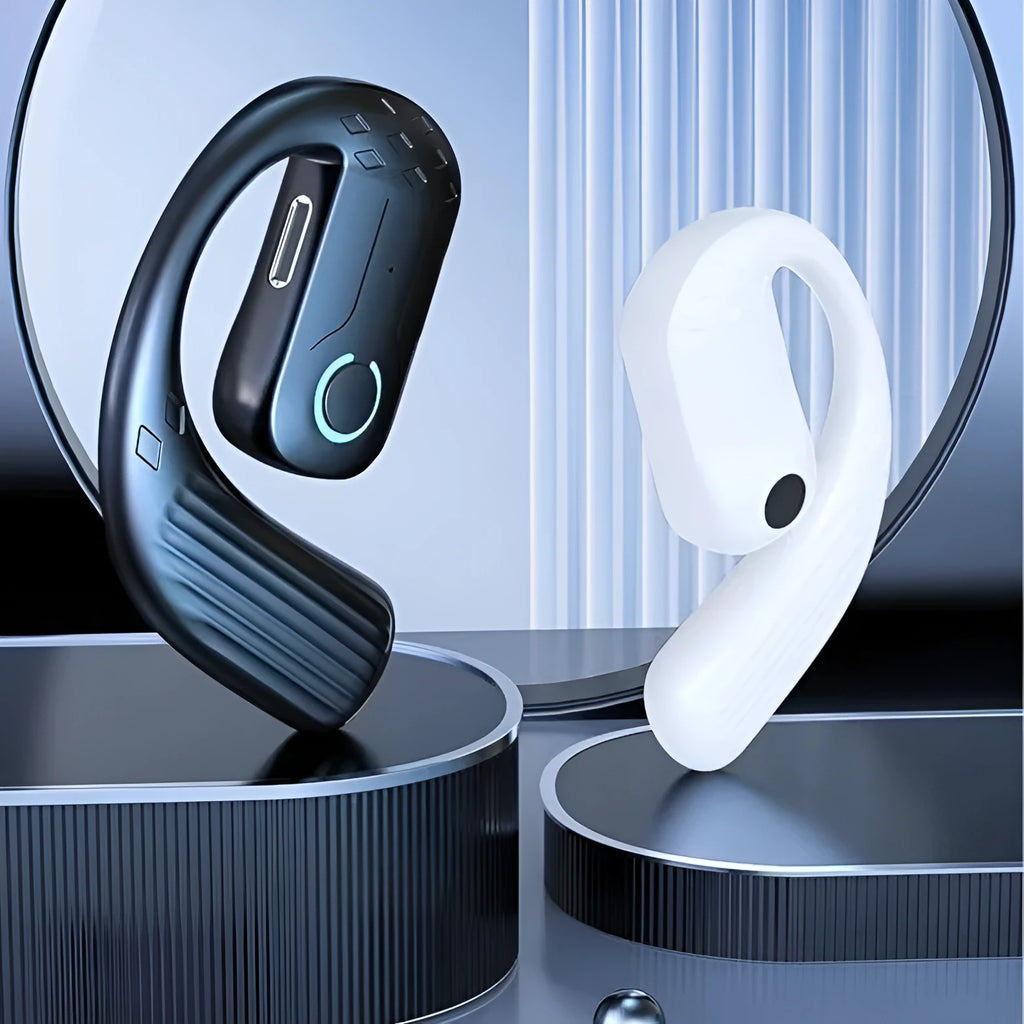 B01 Bluetooth headset ear hook bone conduction sports earphone in black with PC ABS body