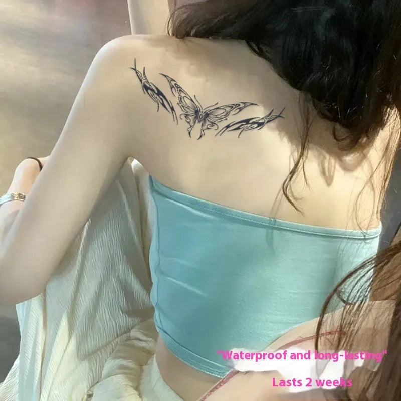 Fruit Juice Herbal temporary tattoo sticker Chinese style character pattern HC-412 11x18 cm