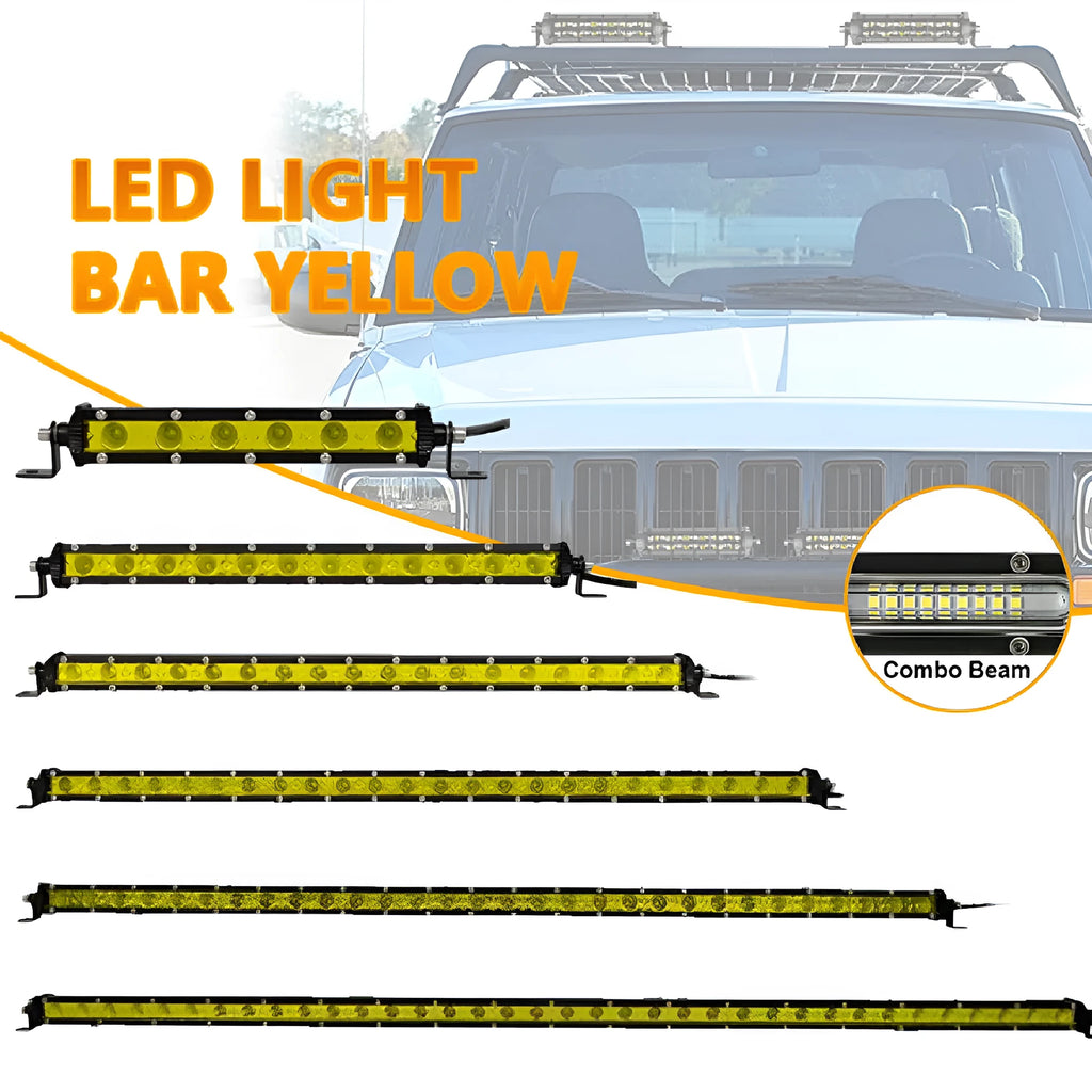 25-inch single row LED car light bar with aluminium housing and mounting brackets