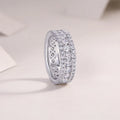 Moissanite wedding ring set in S925 silver with platinum plating, sizes 5 to 9, gift box and GRA certificate