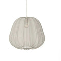 Japanese style net pumpkin ceiling lamp in iron, shown in a grey-blue colour variant.