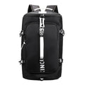 18-inch lightweight nylon gym bag for men in black with 36-55 litre capacity and polyester cotton lining