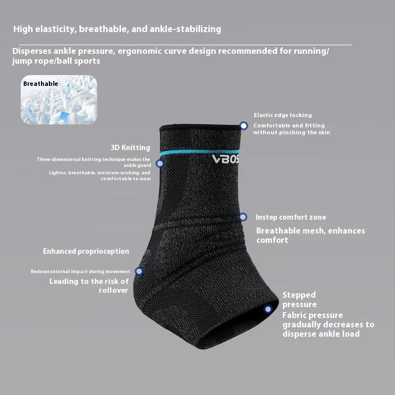 Ankle support compression sleeve for adults in black, dark grey or light grey, sizes M L XL