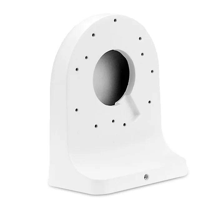 White aluminum alloy wall mounted camera bracket with painted finish for indoor outdoor security cameras