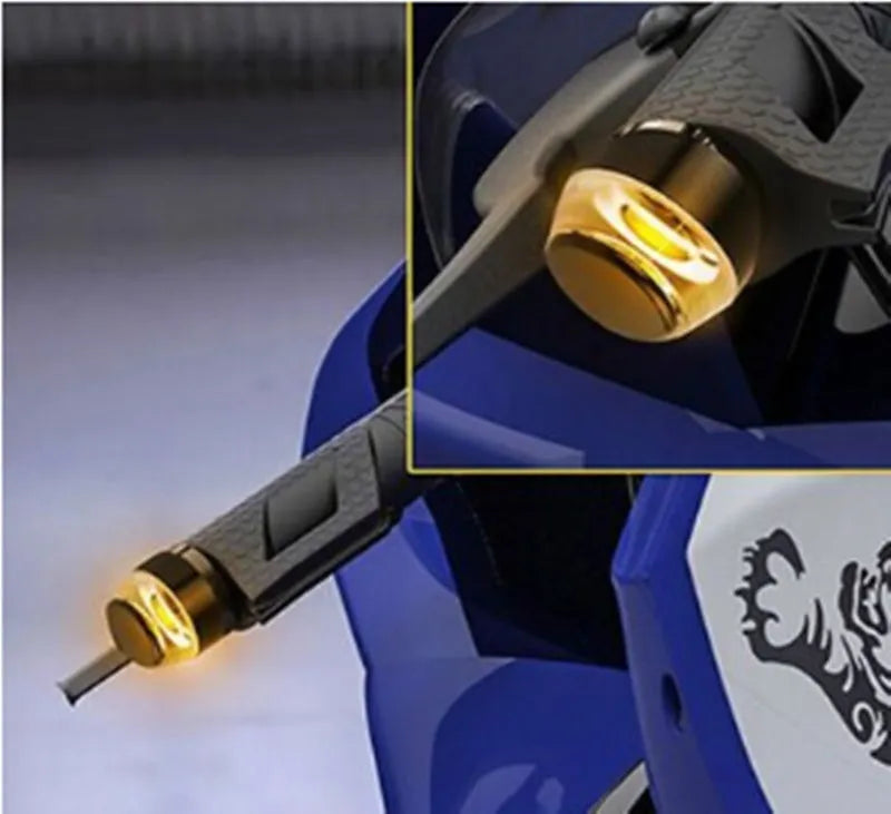 Fashion Motorcycle Handle LED Turn Signal Light ABS DC 12V universal fit set white yellow LED