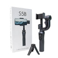 Black three-axis handheld gimbal stabiliser for mobile phone with ABS+PC handle