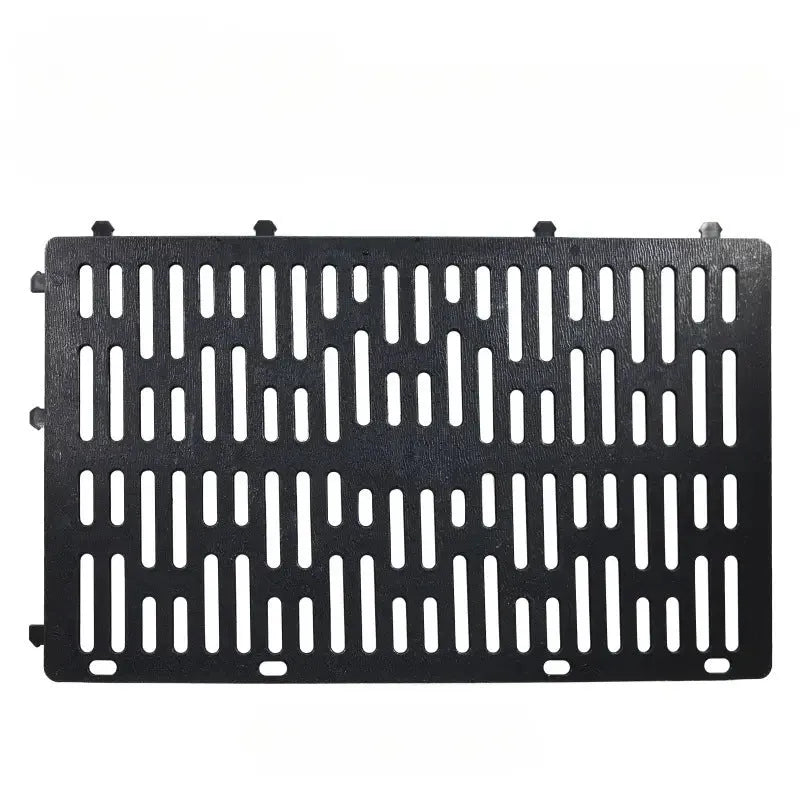 Plastic simulated bark protective cover for trees in a garden setting, available in gray, green, and black