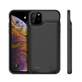 Shockproof silicone iPhone battery charger case in black, blue, pink or white colours