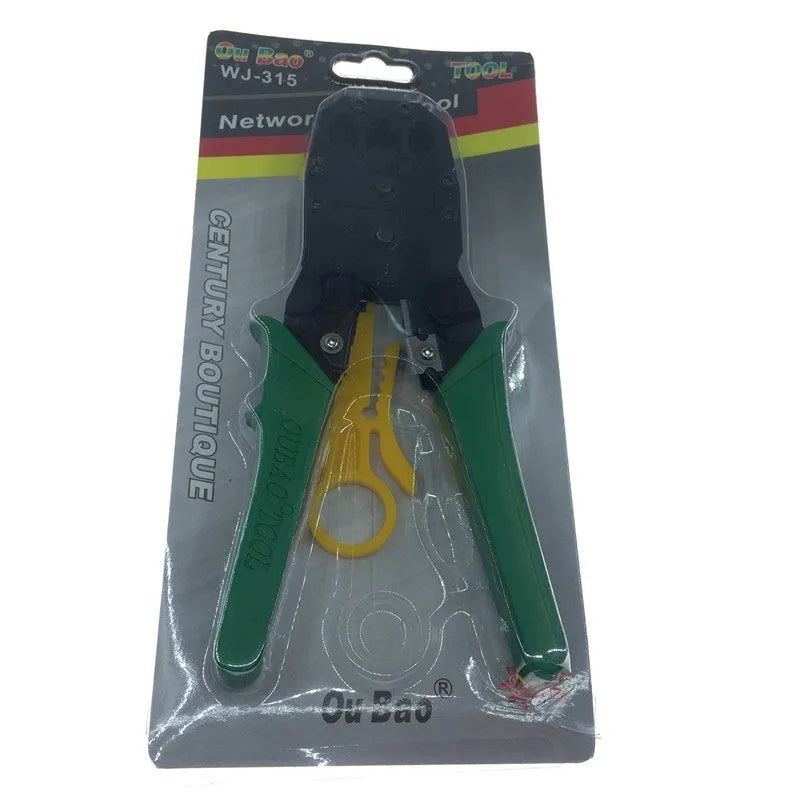 Network tool stripping pliers with 200mm length, 6mm stripping diameter, tool steel clamp head and rubber handle