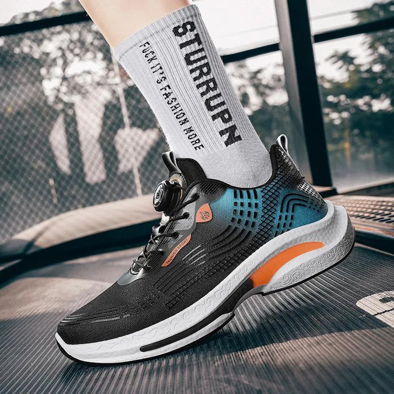 Men's low-top sneaker in mesh with a rotating buckle and rubber sole, shown in available colour options.