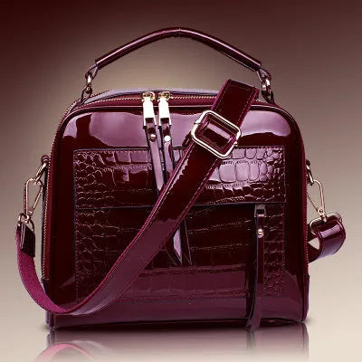 Fashion lady handbag in PU leather, cross-body and shoulder bag design, 22x26x13 cm, available in six colours
