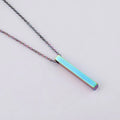 3D engraved bar necklace with stainless steel link chain in gold colour