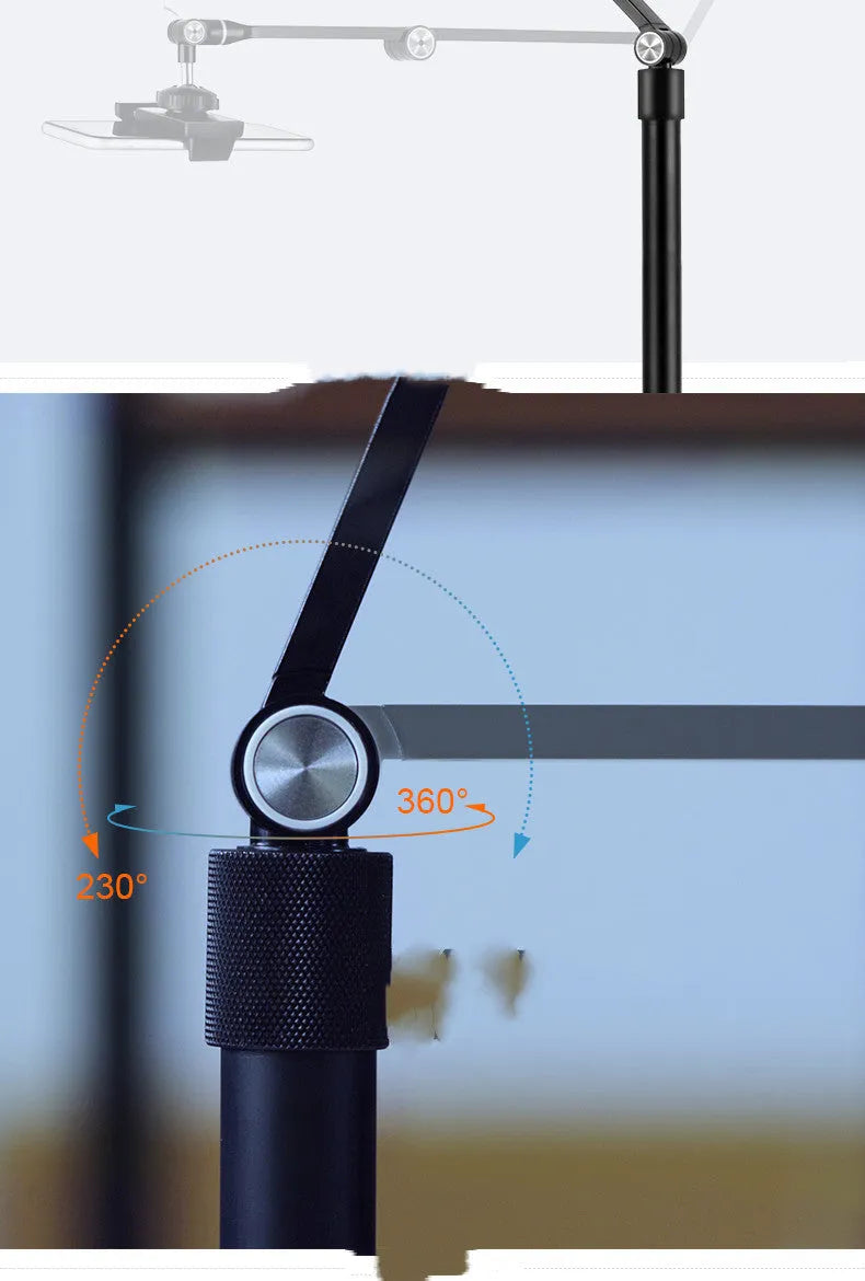 Mobile phone live broadcast desktop multi-camera stand with alloy frame and LP-4p style