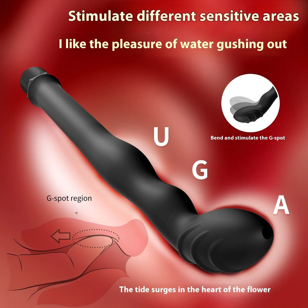 Black silicone hosepipe flusher enema for cleaning and irrigation