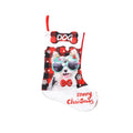 Printed puppy and cat Christmas cloth decoration measuring 26x36cm with plaid patterns