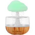 White raining cloud shaped humidifier with essential oil diffuser and multi-colour night light