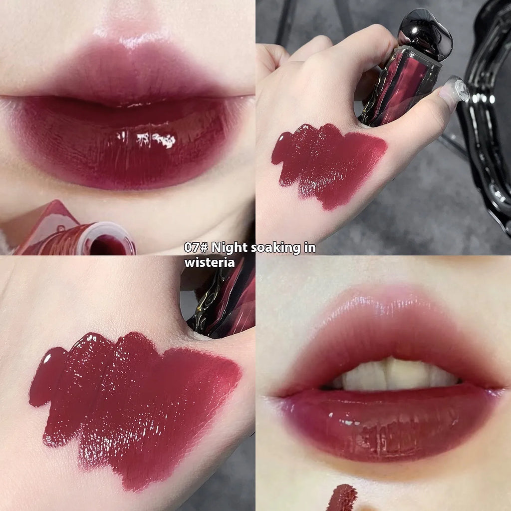 Glacier Lava Lip Lacquer tube with mirror in one of seven colour options