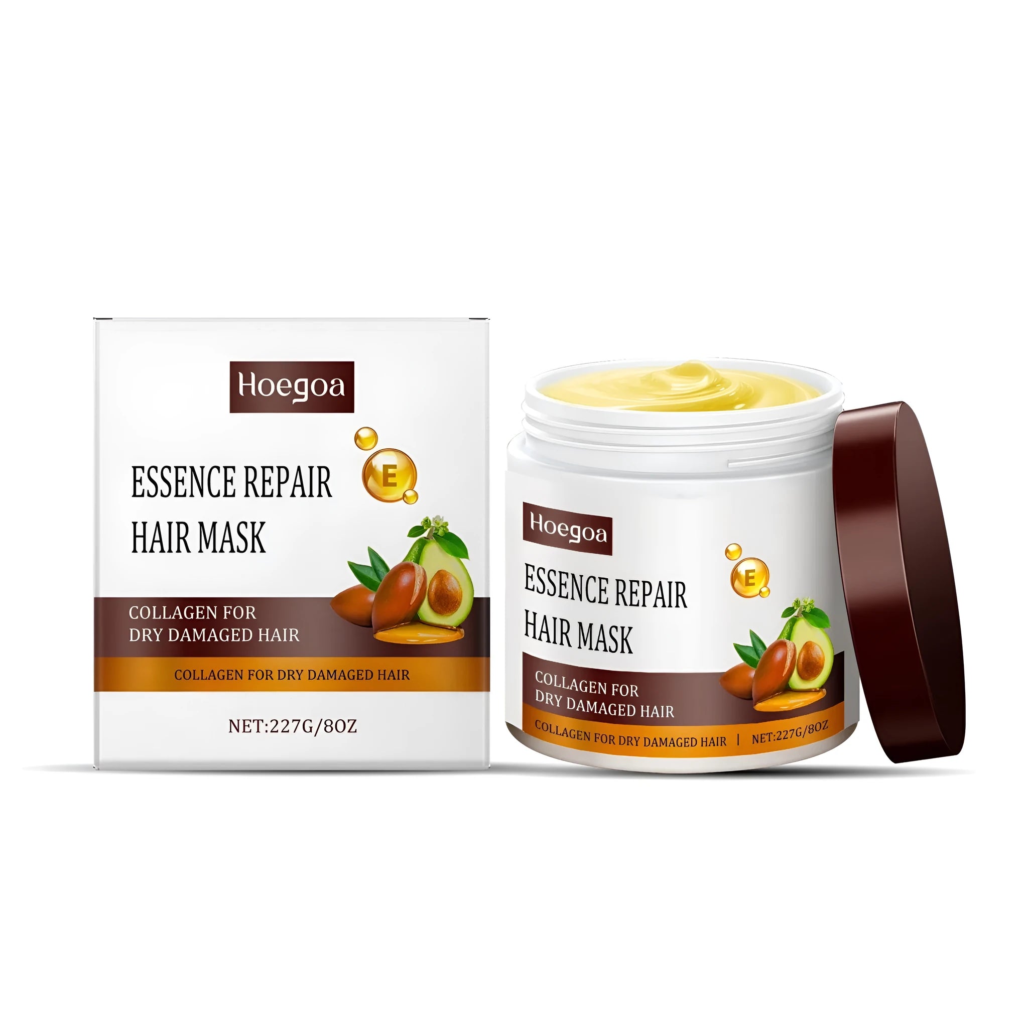 Tub of collagen repair hair mask with hydrolysed keratin and avocado oil, 227g