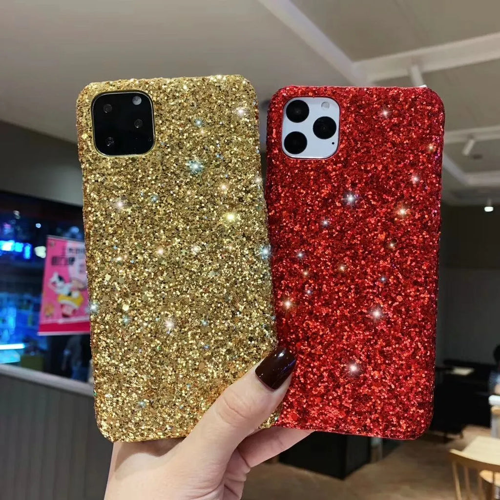 Glitter sequin iPhone case in pink, back cover with camera protection for iPhone X XS XR 11 Pro Max