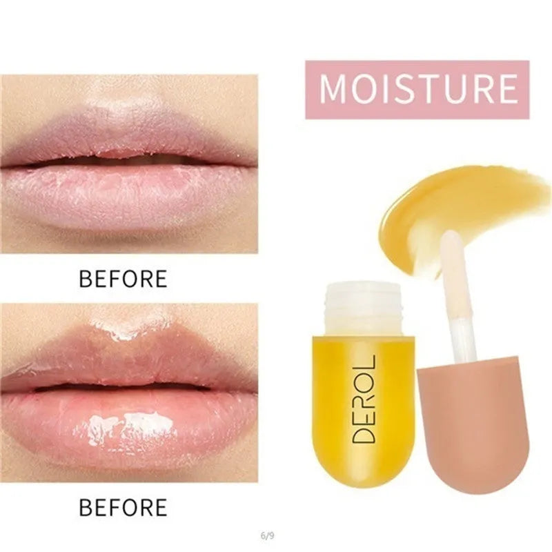 Lip care serum in a 5.5cm slim bottle with non-sticky hydrating formula for fuller lips