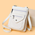 Vertical square crossbody phone bag in PU with sewing line detail