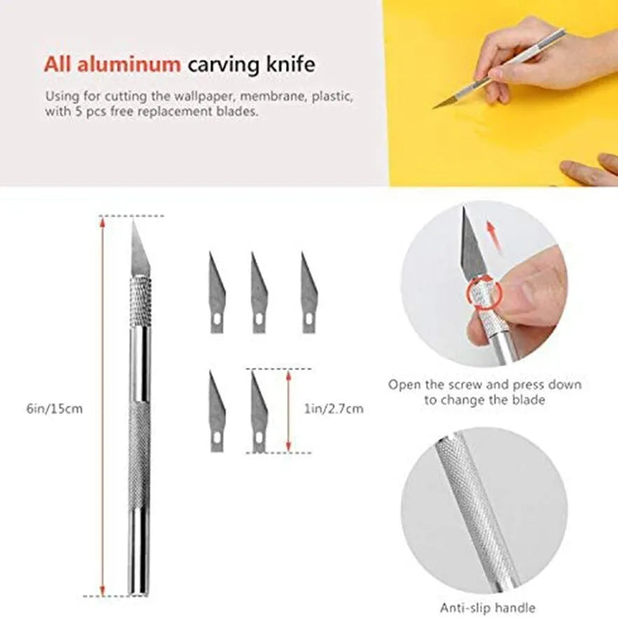 Plastic car film smoothing tool set with squeegees and scrapers for window tint application