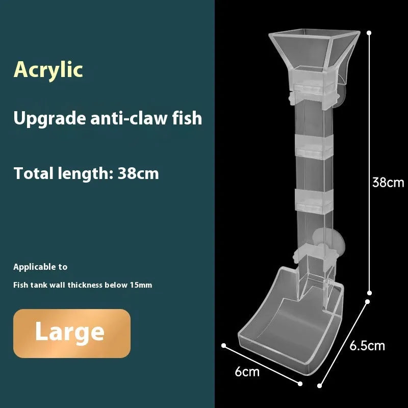 Plastic aquarium feeding tube set with cleaning brush and spoon in three sizes: 17cm, 28cm, and 38cm.