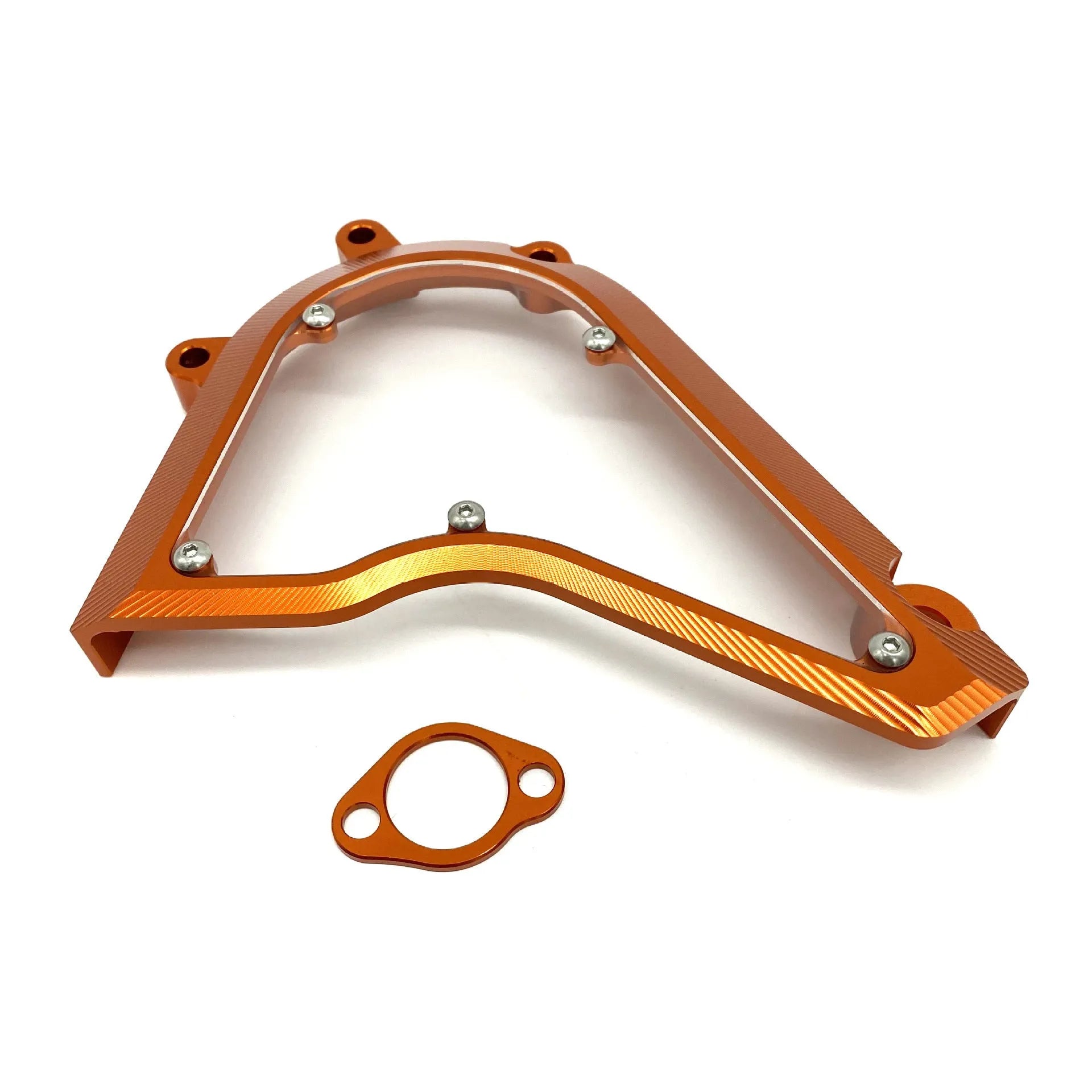 KTM Duke motorcycle chain front gear cover replacement in black or orange for 2017-2020 models
