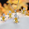 Fashion oval zircon pendant turtle shape necklace with rainbow multicolor stones on copper chain 45cm