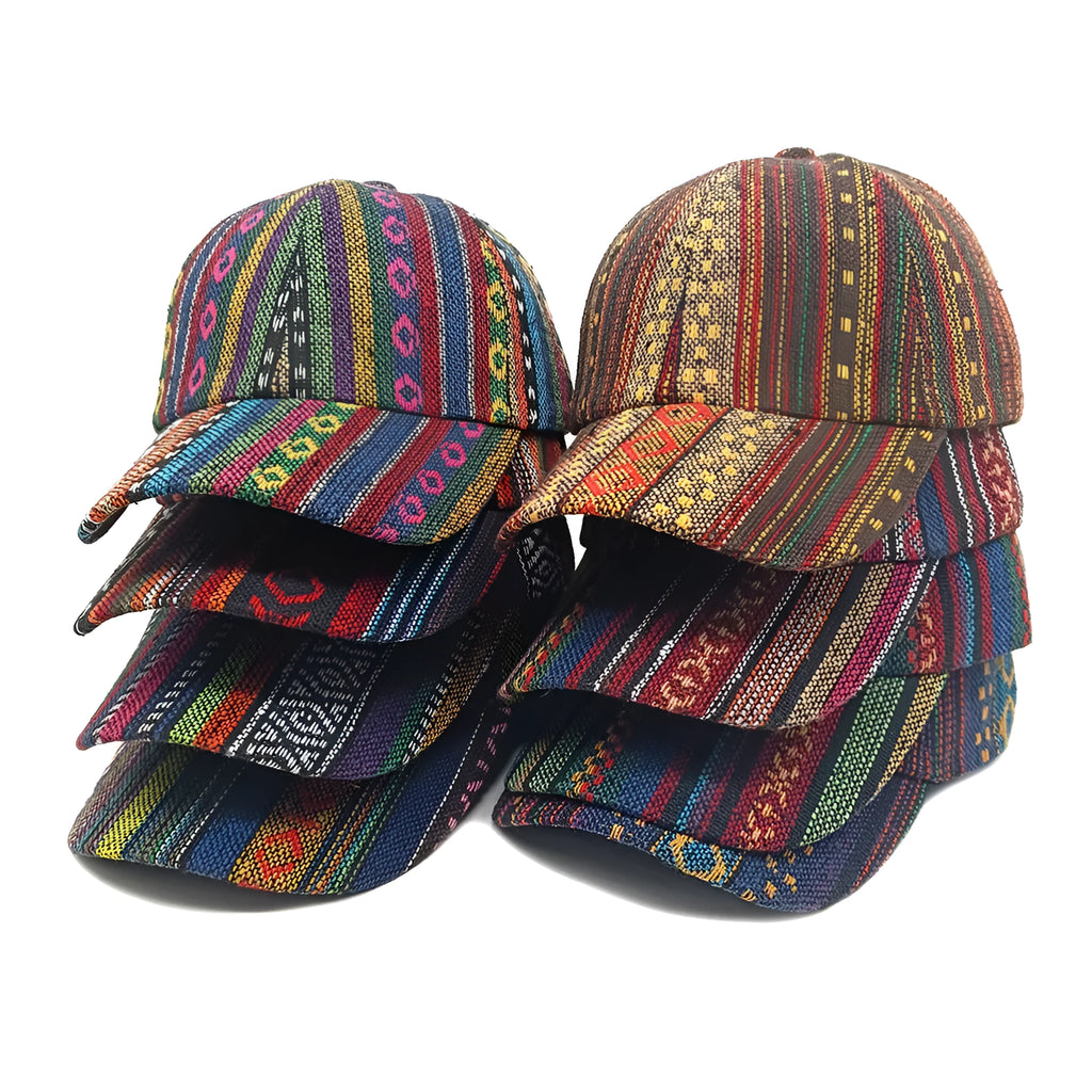 Women's bohemian baseball cap with dome crown in a choice of eight colours, size M.