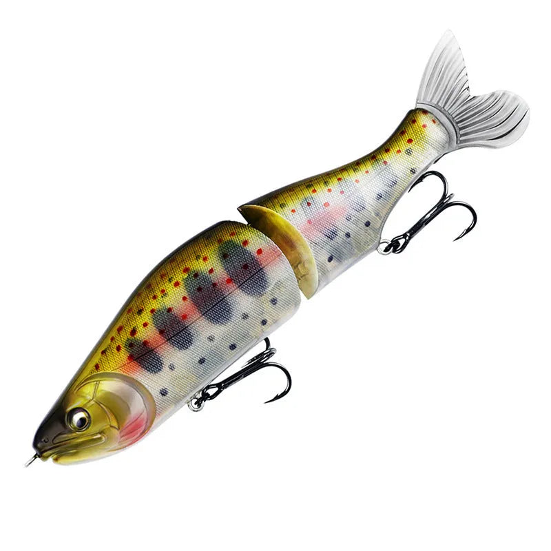 185mm plastic bass fishing swimming bait in one of fifteen colour options A through O.