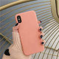 A flexible silicone phone case for iPhone shown in one of eight colours: wine red, light blue, grey, dark green, begonia, rose gold, bean green, or black.